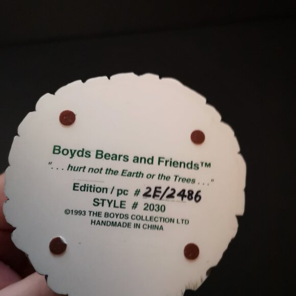 Boyds Bear "hurt not the Earth or the Trees" The Santa Bear 1993 Figurine - Picture 4 of 4